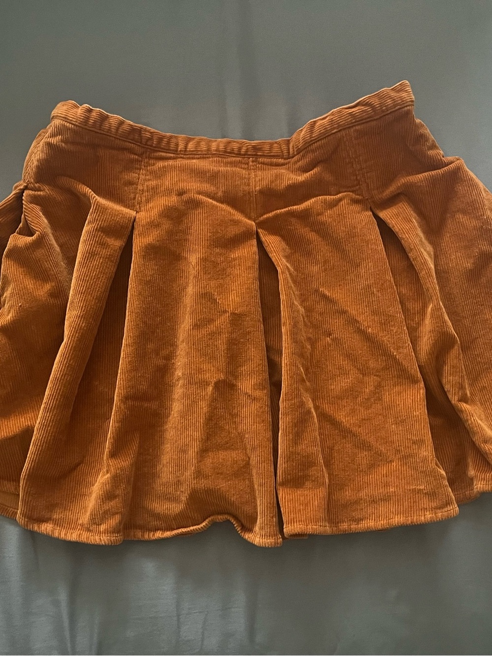 SO Corduroy Skater Mini Skirt in Burnt Orange